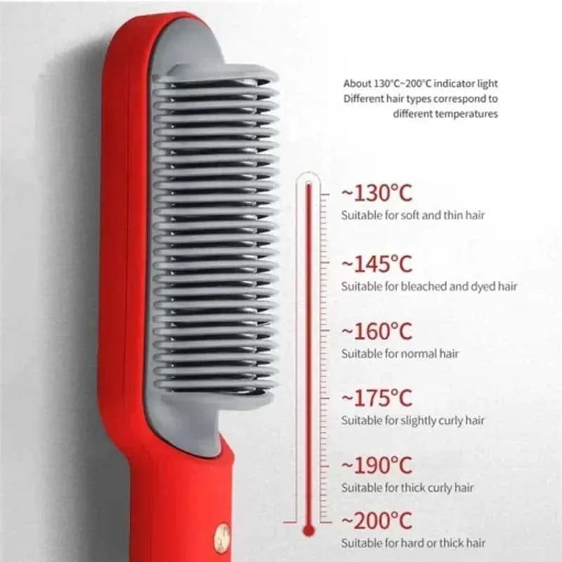Multicolor Hair Straightener Brush for Smooth Styling at Home