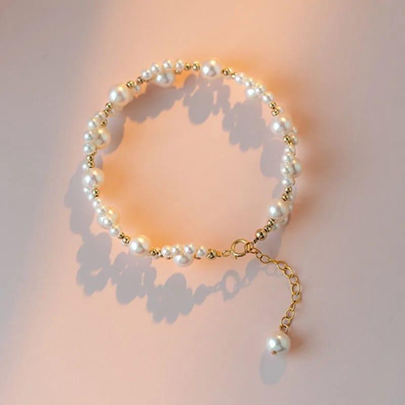 Pearl Cat Paw Bracelet for Women Girls