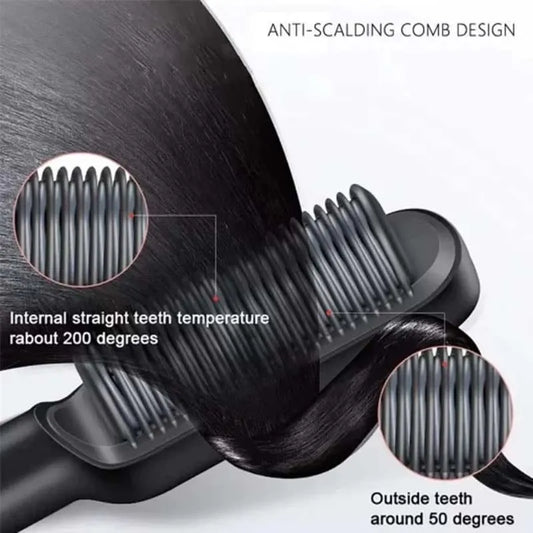 Multicolor Hair Straightener Brush for Smooth Styling at Home