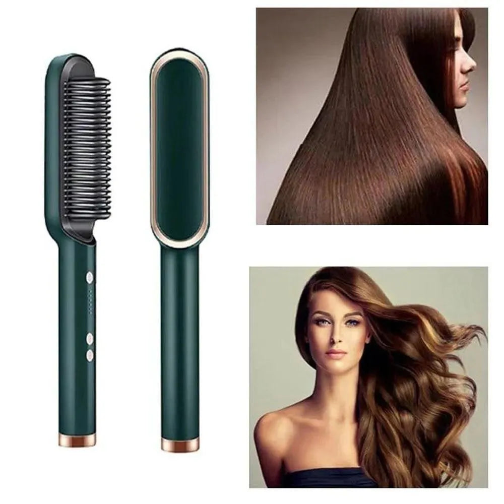 Multicolor Hair Straightener Brush for Smooth Styling at Home